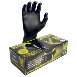 BLACKMAMBA - Boîte de 100 gants jetables nitrile noir XL