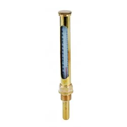 Thermomètre de chaudière 0/+130°C plongeur 40mm droit hauteur 150mm