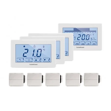 Kit thermostat RF WIFI 4 zones - 5 radiateurs