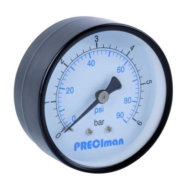 Manomètre acier axial D63 0/6bar G1/4'