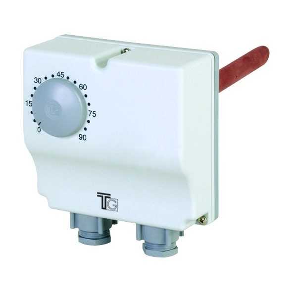 Aquastat plongeant double de 30° à 120° et 0 à 60° avec régl.interne et externe