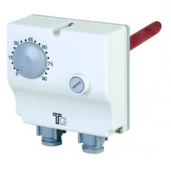 Aquastat plongeant double de 0° à 90° et 0 à 100° régl.externe et sécurité