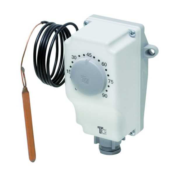 Aquastat avec capillaire de 0 à 90° avec réglage externe