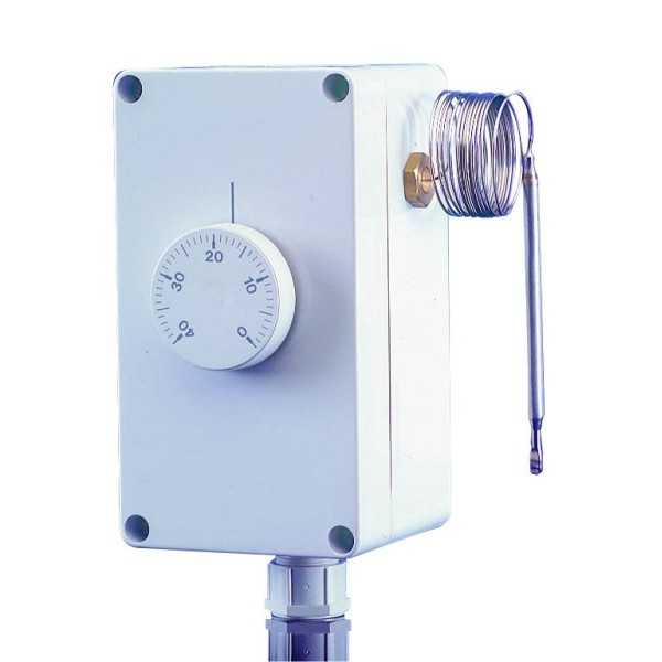 Aquastat étanche réglage externe 0/60°C capillaire 1000 mm