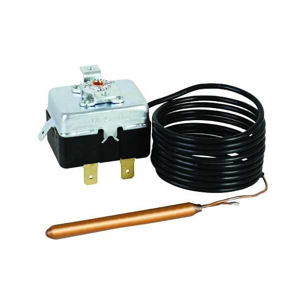 Aquastat avec capillaire de 0 à 90° avec réglage interne tournevis