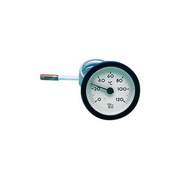 Thermomètre rond D.57 de 0/120°C Capillaire : L.1500 mm