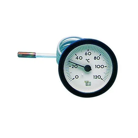 Thermomètre rond D.57 de 0/120°C Capillaire : L.1500 mm
