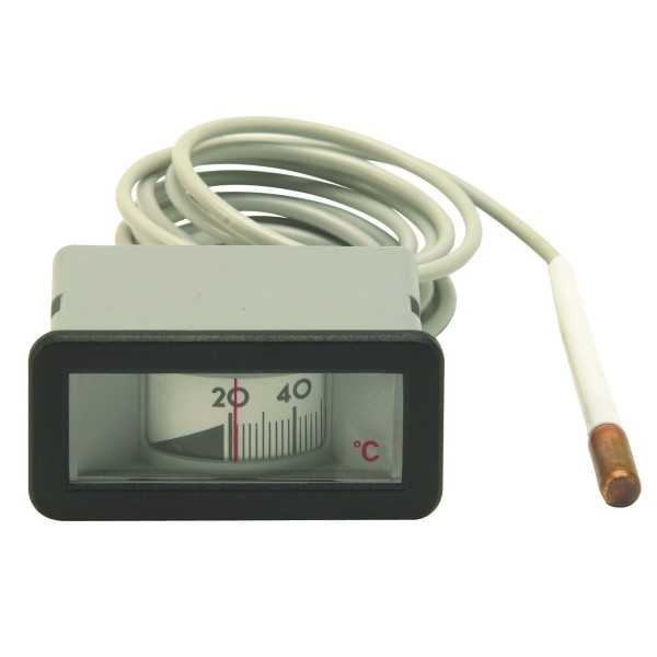 Thermomètre rectangulaire 64X31 de 0/120°C - L. 1500 mm