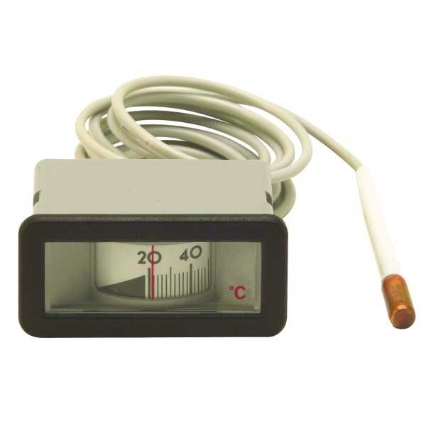Thermomètre rectangulaire 64X31 de 0/120°C - L. 3000 mm