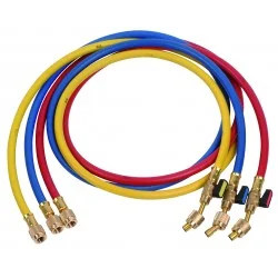 Jeu de 3 Flexibles 1/4 SAE femelle droit x 1/4 SAE femelle 45°