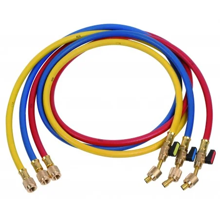 Jeu de 3 Flexibles 1/4 SAE femelle droit x 1/4 SAE femelle 45°