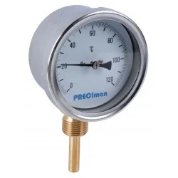 Thermomètre inox raccordement vertical D.100 de 0 à 120°C L.5 cm