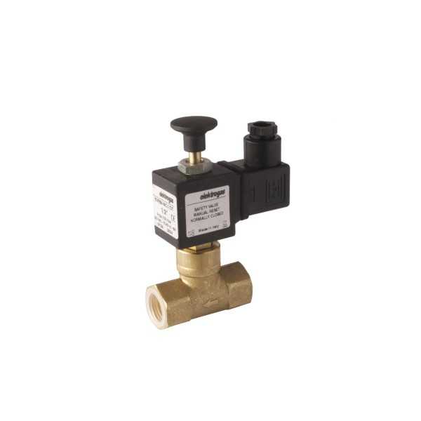 Electrovanne gaz à réarmement manuel NF laiton 3/4\' 6Bar