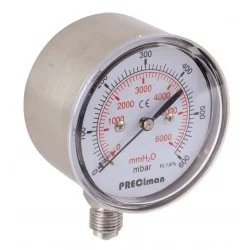 Manomètre inox vertical D63 0/100mbar G1/4'