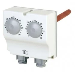 Aquastat plongeant double régl. ext.0-90°C - régl.ext.30-120°C