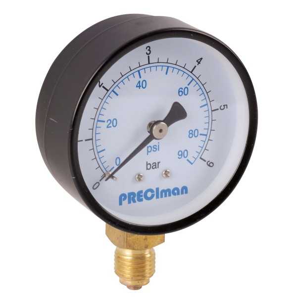 Vacumètre acier vertical D63 -1/0bar G1/4'