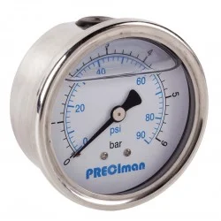 Manomètre glycérine inox axial D63 0/40bar G1/4\'