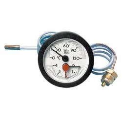 Thermomanomètre rond 0/4 bar 0/120°C D57 capillaire 1,5m