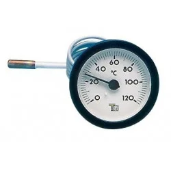 Thermomètre rond D.57 de 0/120°C Capillaire : 1000 mm