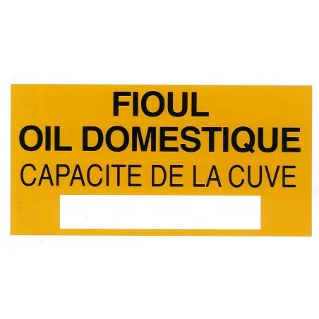 Etiquette : Fioul-Oil Domestique Capacité