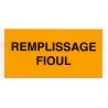 Etiquette rigide remplissage mazout