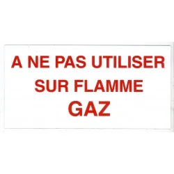 La etiqueta no se usa en la llama de gas