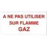 La etiqueta no se usa en la llama de gas