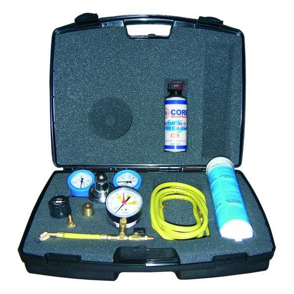 Kit de pressurisation des installations avec azote muni d\'une bouteille d\'azote et d\'un détecteur de fuites spray