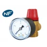 Válvula con medidor de presión corporal de latón 1/2