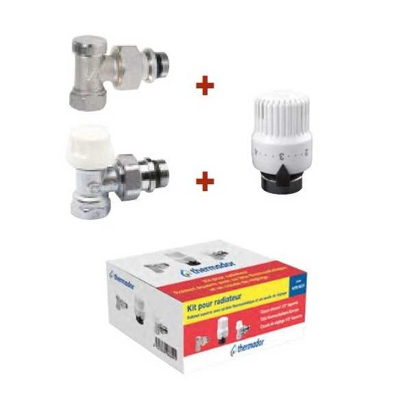 Kit de tres piezas derecho para radiador 3/8 "
