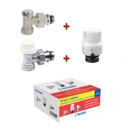 Kit de tres piezas derecho para radiador 3/8 "