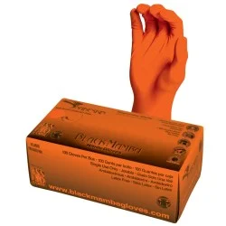 Gants jetables nitrile Snakeskin orange boîte 100 Black Mamba — taille L