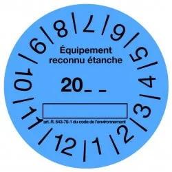 Rouleau de 100 étiquettes de contrôle étanchéité bleues