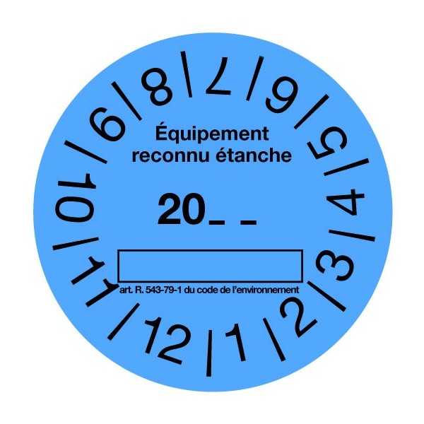 Rouleau de 100 étiquettes de contrôle étanchéité bleues