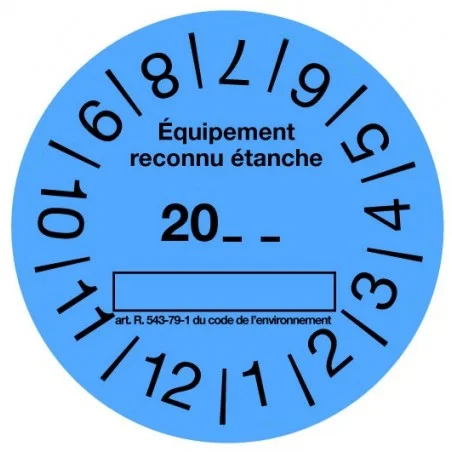Rouleau de 100 étiquettes de contrôle étanchéité bleues
