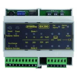 Centrale de détection gaz rail Din 2 sondes