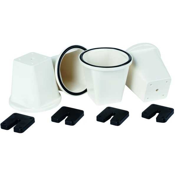 Set de 4 supports cylindriques blancs PVC