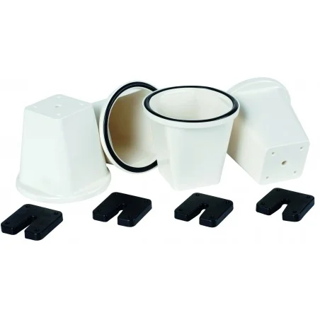 Set de 4 supports cylindriques blancs PVC