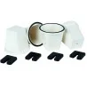 Set de 4 supports cylindriques blancs PVC